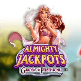 Almighty Jackpots: Garden of Persephone slot logo by Novomatic at Kitty Bingo