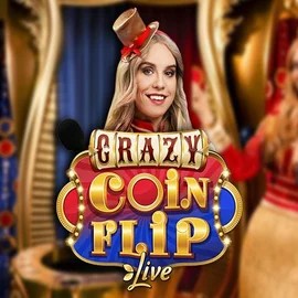 Crazy Coin Flip logo by Evolution at Kitty Bingo