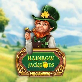 Rainbow Jackpots Megaways slot logo by Red Tiger Gaming at Kitty Bingo