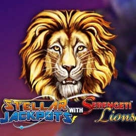 Official Jackpots logo: Stellar Jackpots with Serengeti Lions by Lightning Box Game at Kitty Bingo